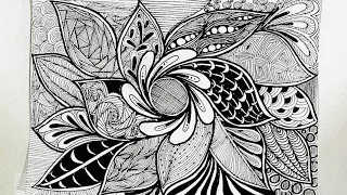 ZENTANGLE ART | DOODLE ART | ZENDOODLE | ZENTANGLE PATTERN | DOODLE PATTERN | RELAXING ART| ASMR