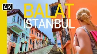 Colourful Houses of Balat Istanbul - Walking Tour 2024! 4K UHD (cc)