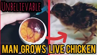 Unbelievable - Man Grows Live  Chicken From An Open Egg