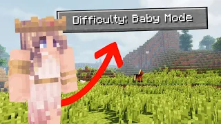 My GIRLFRIEND played Minecraft in "BABY MODE" Difficulty!