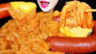 ASMR CHEESY ROSE TTEOKBOKKI, KIELBASA SAUSAGE 배떡 로제떡볶이, 킬바사 소세지 먹방 EATING SOUNDS MUKBANG