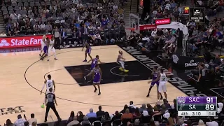 Spurs Zipper Backdoor - Patty Mills misses the layup