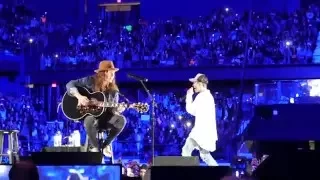 Justin Bieber and Dan Kanter "Sorry" [acoustic] Q&A Allstate Arena, Rosemont, IL, Nov 18, 2015