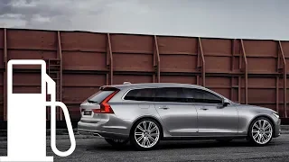 Volvo V90 D5 AWD - fuel consumption: city, 90, 120, 140 km/h :: [1001cars]