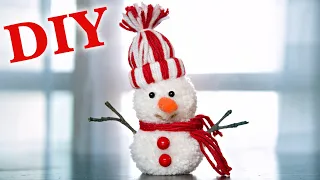 ❤️️ Cute Yarn Snowman ⛄ Yarn Snowman Making ideas 🎄 Wool Christmas decoration ⭐ Wool craft ideas