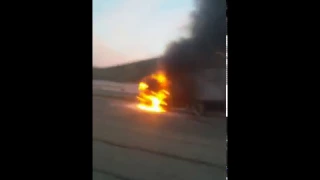 Пожар автозака в Витебске