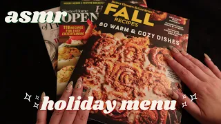 ASMR Holiday Menu Planning 🥧🍷 Soft Spoken to Whisper 📚 Magazine Flip Through