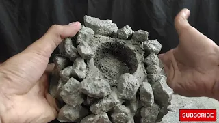 Concrete Candle Holder Using Stones How To Make | DIY Build