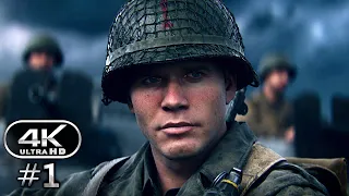 Call of Duty WW2 Gameplay Walkthrough Part 1 - PC 4K 60FPS No Commentary