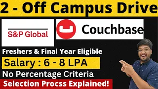S&P Global, Couchbase Off Campus Drive | Freshers/Final Year Eligible 🔥🔥