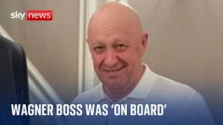 Wagner boss Yevgeny Prigozhin was 'on board' plane that crashed