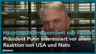 Hauptstadtkorrespondent Gerd-Joachim von Fallois nach Pressekonferenz mit Olaf Scholz am 22.02.22