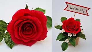 How To Make Rose Paper Flower For Women’s Day / Paper Flower / Góc nhỏ Handmade