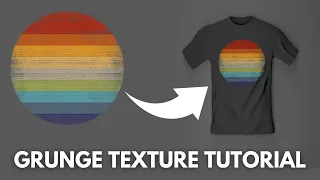 Distressed Retro Sunset Graphic Tutorial | Grunge Texture T-Shirt Design for Print on Demand