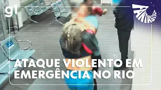 Imagens inéditas mostram ataque violento de paciente em emergência | Fantástico