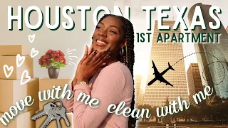 moving vlog + move with me + clean with me + haul + my first place | living in Houston #HoustonTexas