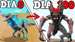 O PEQUENO DINO ALIEN EVOLUIU PARA O GIGANTE KAIJU ALIENIGENA! SOBREVIVI 100 DIAS!