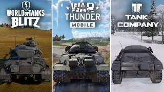 War Thunder Mobile VS Word of Tanks Blitz VS Tank Company Comparison on Galaxy S23 Ultra