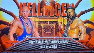 Kurt Angle vs. Roman Reigns Hell In A Cell WWE 2K23