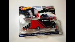 Hot Wheels Team Transport Nissan Skyline R32 & Sakura Sprinter!