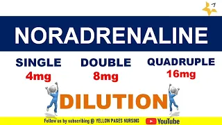 Noradrenaline drug calculation using single, double & Quadruple strength