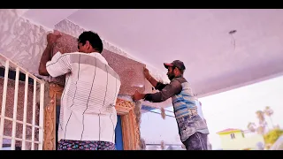 How to Install Heavy size Granite or Marble Slabs on a 9Feet Wall -Vertical Surfaces - Installation