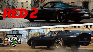 Red 2 Car Chasing Scene - GTA 5 Comparison