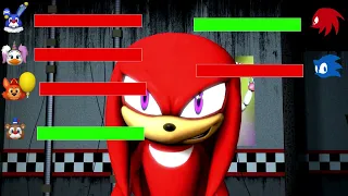 SFM FNaF Security Breach RUIN Circus Balloon Animatronics VS SONIC AND KNUCKLES WITH  HEALTHBARS