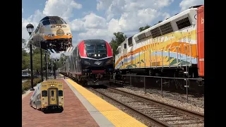 Amtrak + Sunrail Railfanning In WinterPark + Hornshows