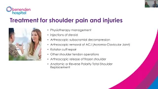 Benenden Hospital webinar: Shoulder pain treatment and surgery