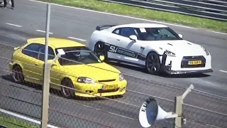 Turbo Civic -vs- 1000hp GT-R & more!