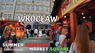 The Shocking Crowd at the Market Square: Wroclaw Summer Street Walk  [ 2024 4K 60fps Walking Tour ]