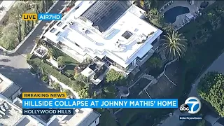 Johnny Mathis' Hollywood Hills home left on edge of collapsed hillside