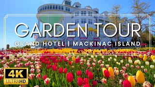 Spectacular Spring Garden Tour - Mackinac Island, Michigan Grand Hotel Flowers & Gardens 2023  | 4K