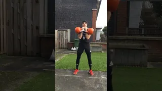 Double Kettlebell Front Squat 2x28kg