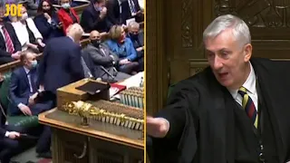 Boris tries to run away after lying, Speaker forces him to stay