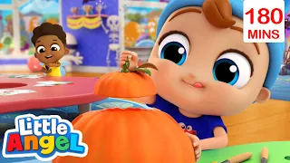 Halloween at the School | Little Angel Halloween Cartoons | Moonbug Halloween for Kids