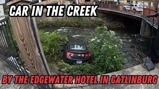 Two Car Collision Leads To Car In The Creek In Gatlinburg