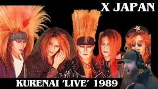 X Japan - Kurenai Live 1989 (Blue Blood Tour) MUSIC VIDEO REACTION!  HOLY S***!!!