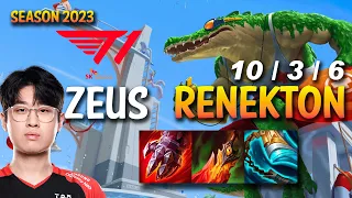 T1 Zeus RENEKTON vs GNAR Top - KR Ranked