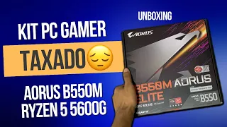 🔴CHEGOU! PLACA MÃE AORUS B550M + RYZEN 5 5600g DO ALIEXPRESS PC GAMER