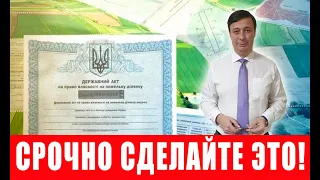 Срочно сделайте это, чтобы не потерять свою землю!