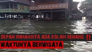 Mengelilingi banjir kabupaten wajo dengan perahu