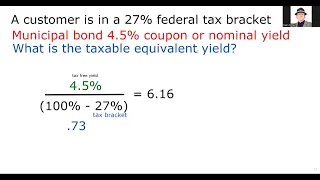 Series 7 Exam Prep - Taxable Equivalent Yield.  SIE Exam and Series 65 Exam too!  VERY TESTABLE!