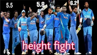 Indian Cricket players height comparison video |  2019  | virat kohli . Ms dhoni.