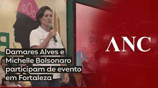 Damares Alves e Michelle Bolsonaro participam de evento em Fortaleza