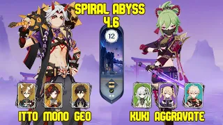 C1 Itto Mono Geo & C6 Kuki Shinobu Aggravate | Spiral Abyss Version 4.6 | Genshin Impact