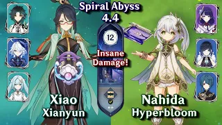 C0 Xianyun is INSANE! C0 Xianyun Xiao & C0 Nahida Hyperbloom | Spiral Abyss 4.4 - Floor 12 9 Stars