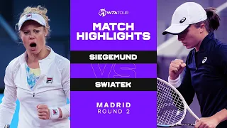 Laura Siegemund vs. Iga Swiatek | 2021 Madrid Round 2 | WTA Match Highlights