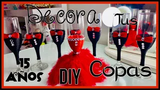 DIY Decora tus copas para 15 años, bodas, Bautizos etc….😍